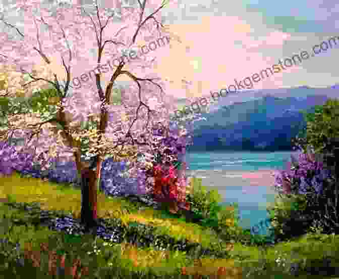 A Colorful Spring Painting With Blooming Flowers And Lush Landscapes. The Fundamentals Of Watercolour Landscapes: Paintings For All Seasons