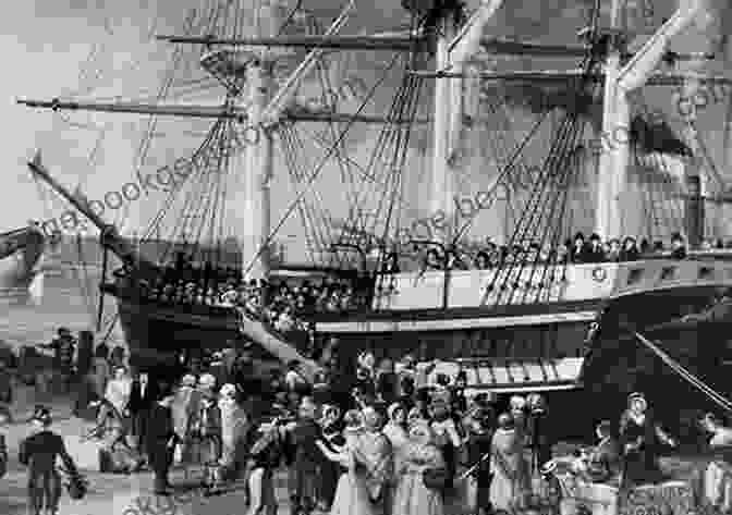 A Group Of Newly Arrived Irish Immigrants Disembarking A Ship In Boston Harbor In The Mid 19th Century, Carrying Their Meager Belongings And Facing An Uncertain Future. Hidden History Of The Boston Irish: Little Known Stories From Ireland S Next Parish Over