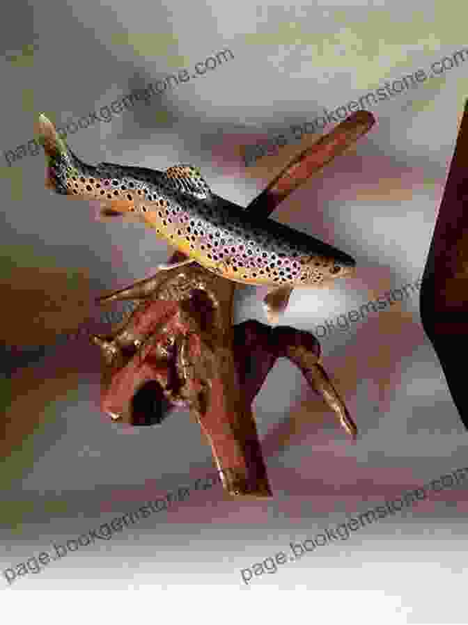 A Realistic Carving And Painting Of A Brown Trout, Showcasing Its Intricate Details And Lifelike Appearance Realistic Fish Carving: Painting A Brown Trout