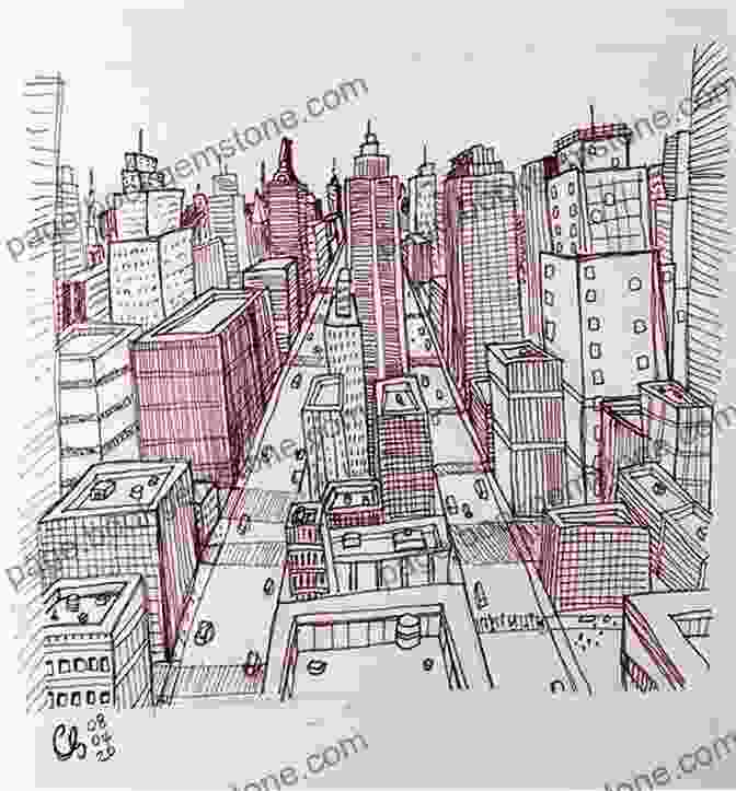 Rough Drawing Of A Cityscape Using Contour Drawing Rough: Drawing In 2 Strokes And 3 Moves